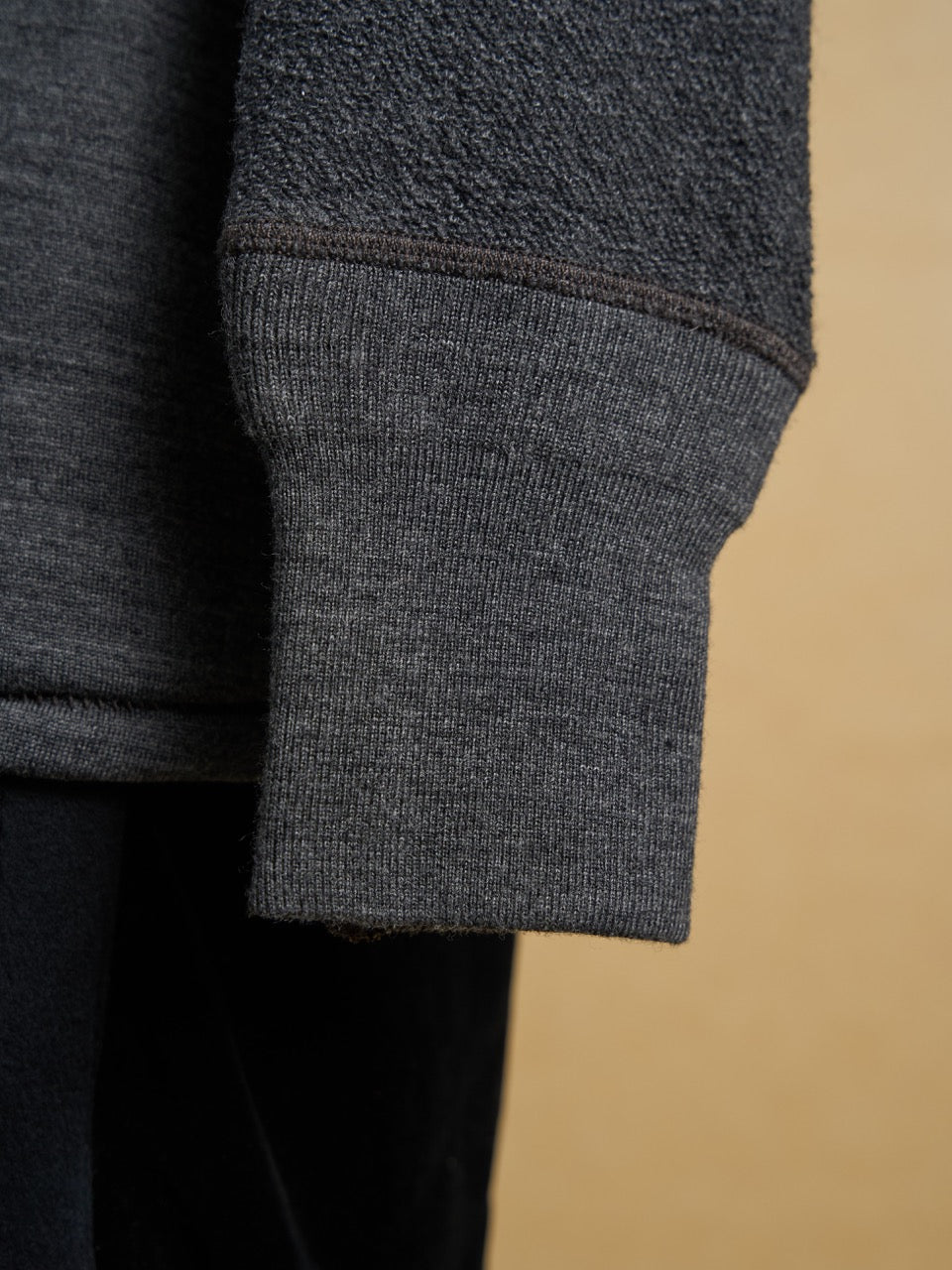 Motiv Swedish Thermal Knit Wool French Terry Charcoal