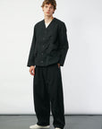 HG Andrew Super Wide Cut Trousers Black Drill