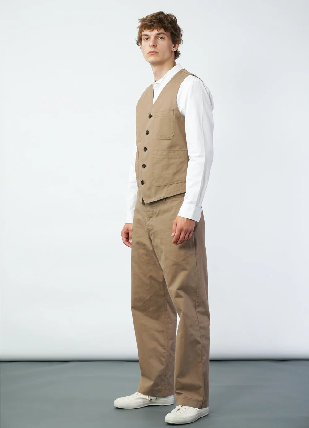HG Knud Workwear Waistcoat Beige