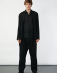 HG Bobby Wide Pleated Trousers Black Gauze