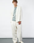 HG Bobby Wide Pleated Trousers Off White Gauze