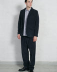 HG Sune Pleated Wide Cut Trousers Dusty Navy