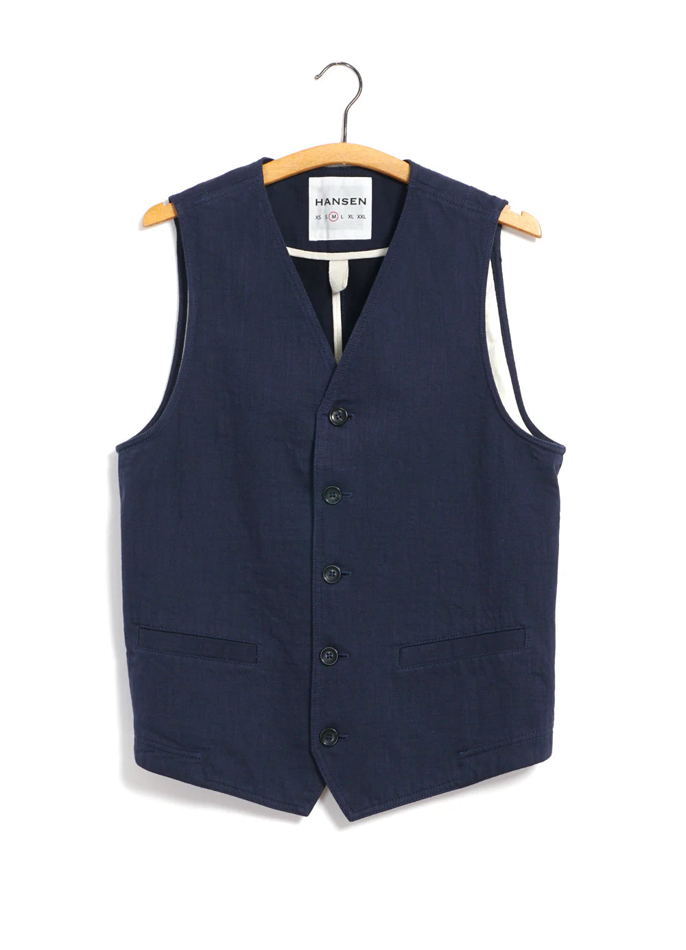 HG Knud Casual Waistcoat Navy Slub