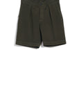 HG Kaare Wide Pleated Shorts Olive Drill