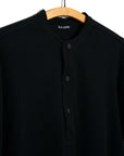 HG HERMANN Long Sleeve Knitted Henley Black