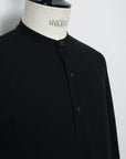 HG HERMANN Long Sleeve Knitted Henley Black