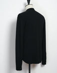 HG HERMANN Long Sleeve Knitted Henley Black