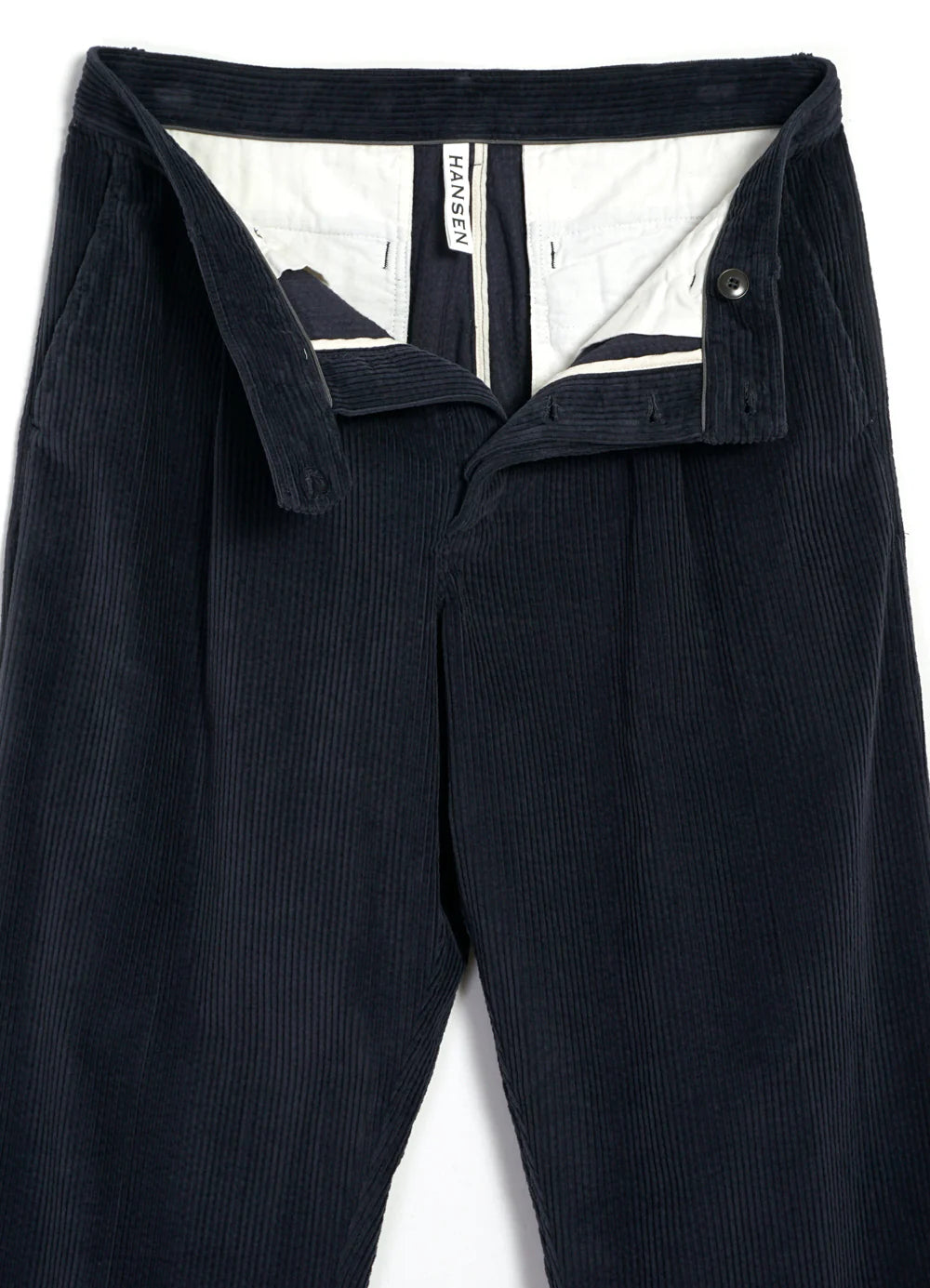 HG Sune Pleated Wide Cut Trousers Dusty Navy