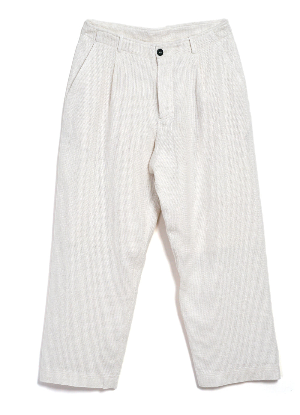 HG Bobby Wide Pleated Trousers Off White Gauze