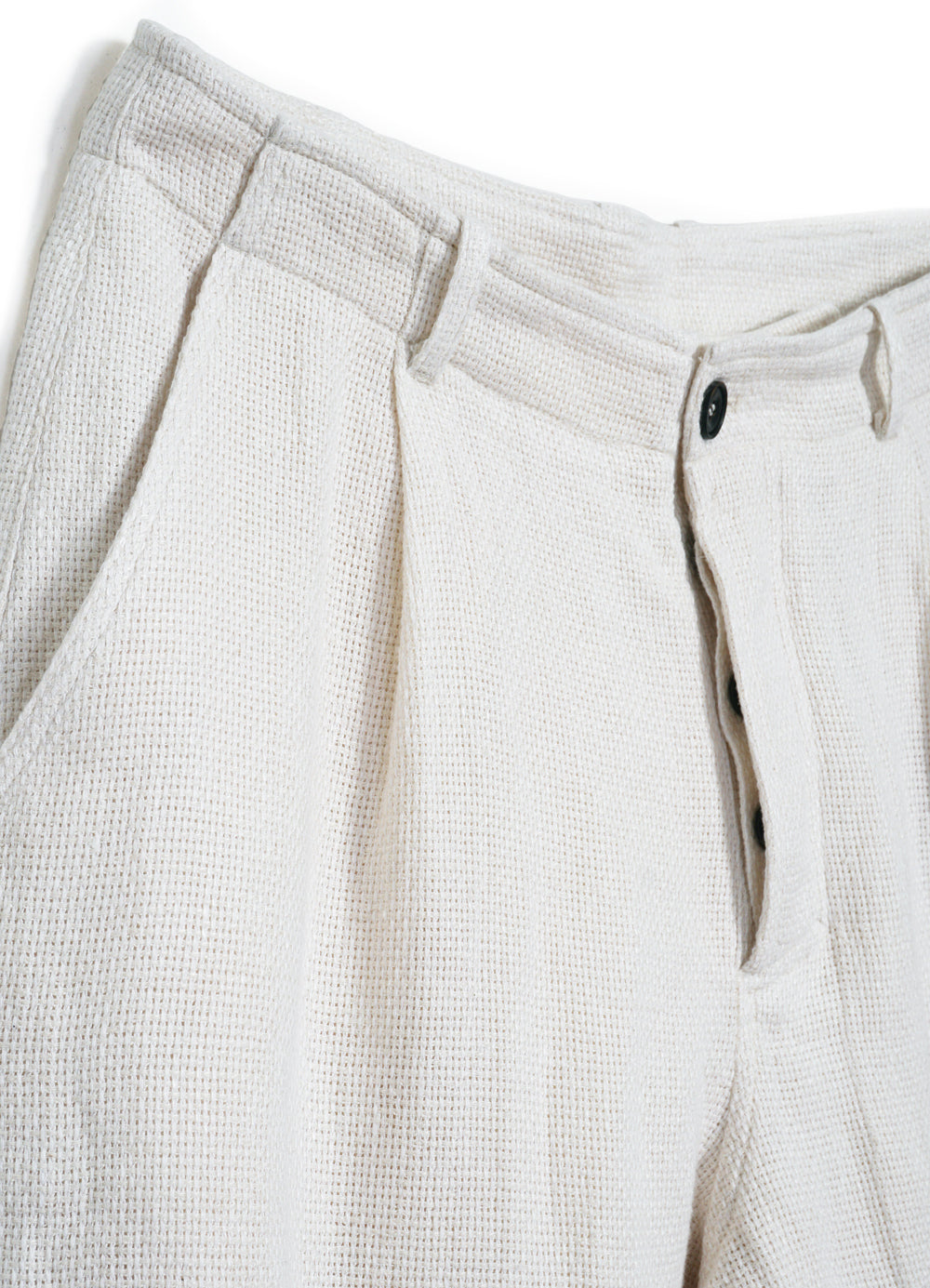 HG Bobby Wide Pleated Trousers Off White Gauze