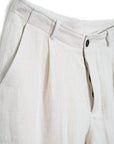 HG Bobby Wide Pleated Trousers Off White Gauze