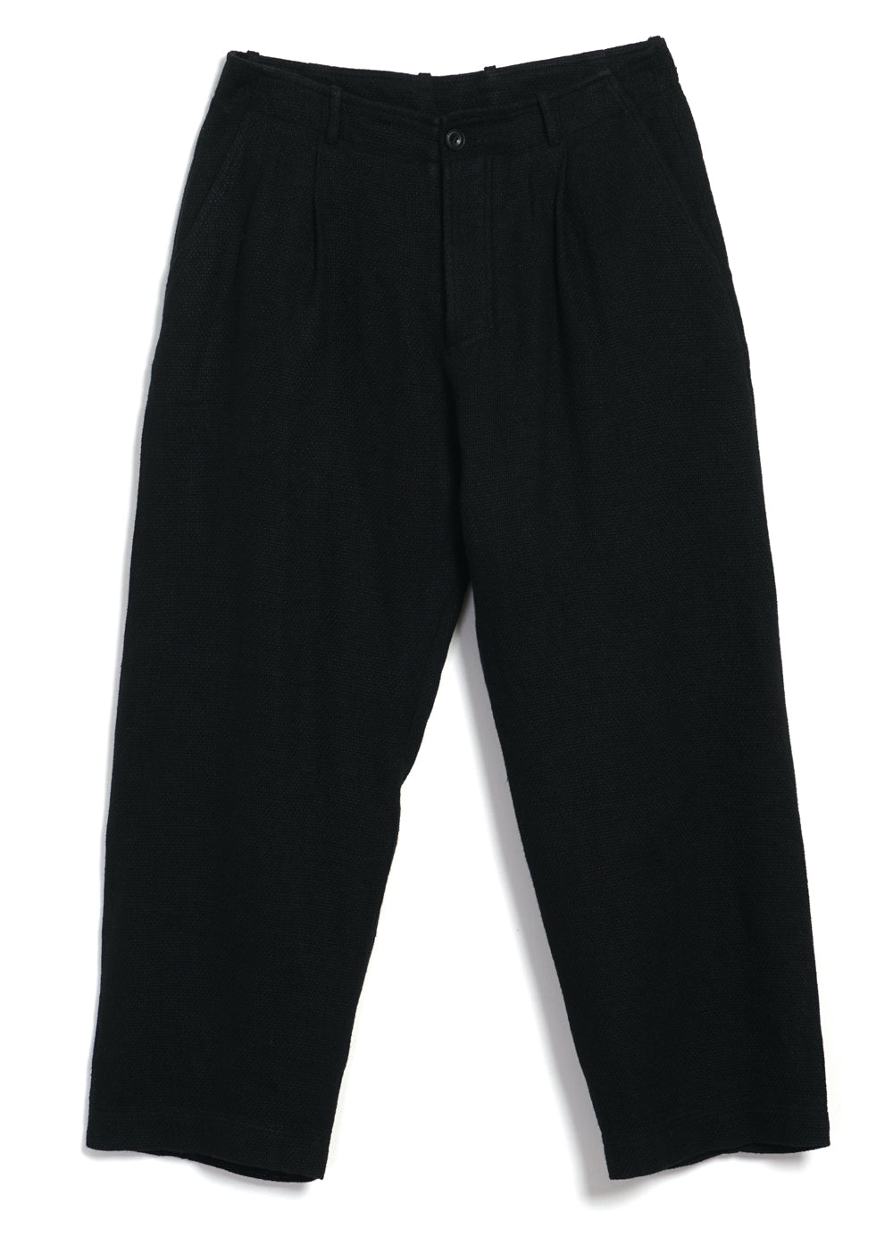 HG Bobby Wide Pleated Trousers Black Gauze
