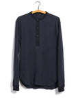 HG HERMANN Long Sleeve Knitted Henley Blue Grey