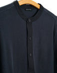 HG HERMANN Long Sleeve Knitted Henley Blue Grey