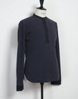 HG HERMANN Long Sleeve Knitted Henley Blue Grey