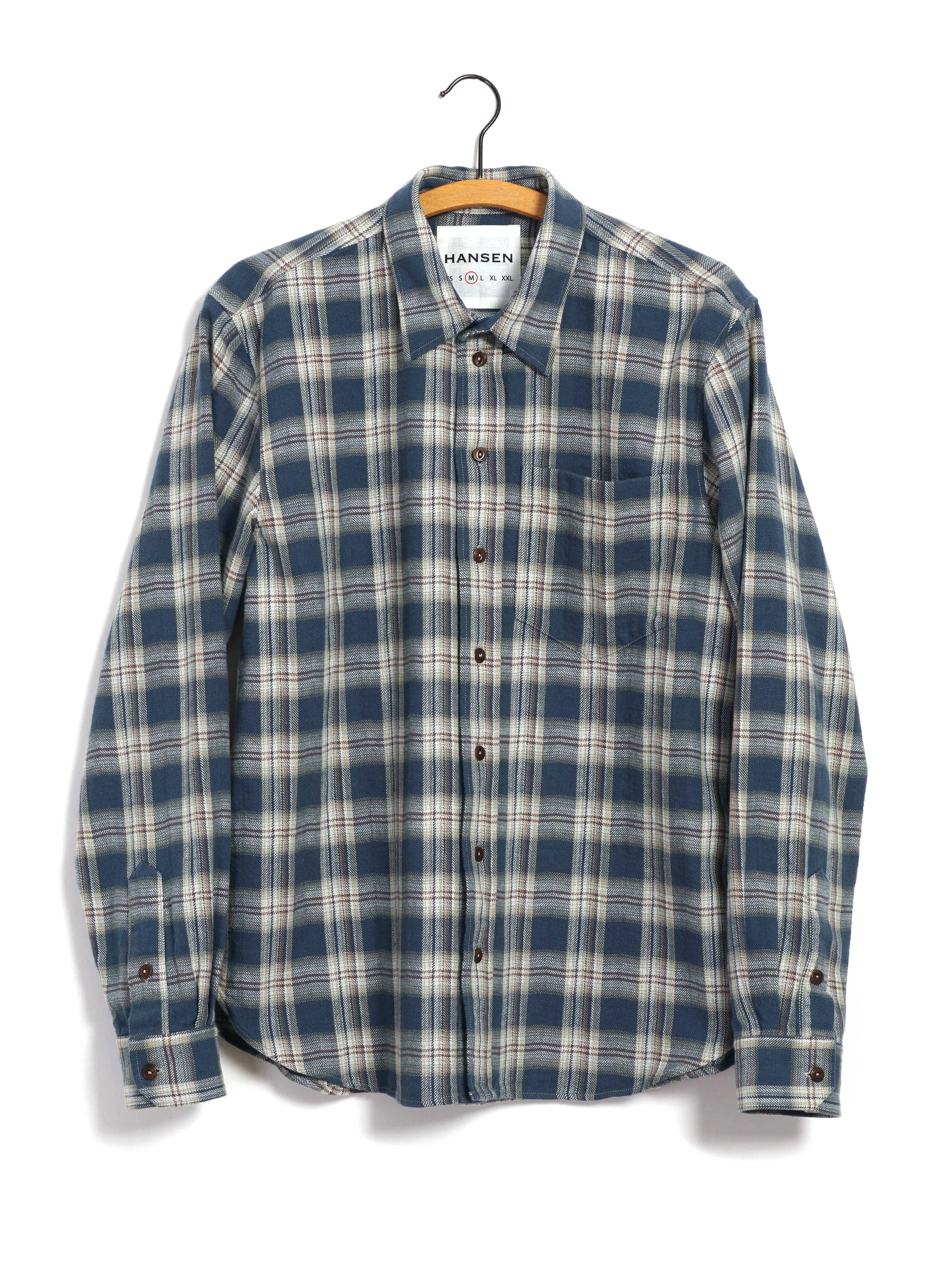 HG Raymond Loose Cut Shirt Blue Checks