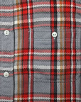 Fullcount Jeans 4094 Original Cotton Check Flannel Work Shirt Gray/Red