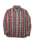 Fullcount Jeans 4094 Original Cotton Check Flannel Work Shirt Gray/Red