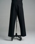 Motiv Pleat Denim Trousers Hemp Cotton Black