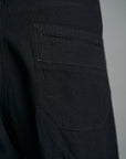 Motiv Pleat Denim Trousers Hemp Cotton Black