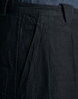 Motiv Pleat Denim Trousers Hemp Cotton Black