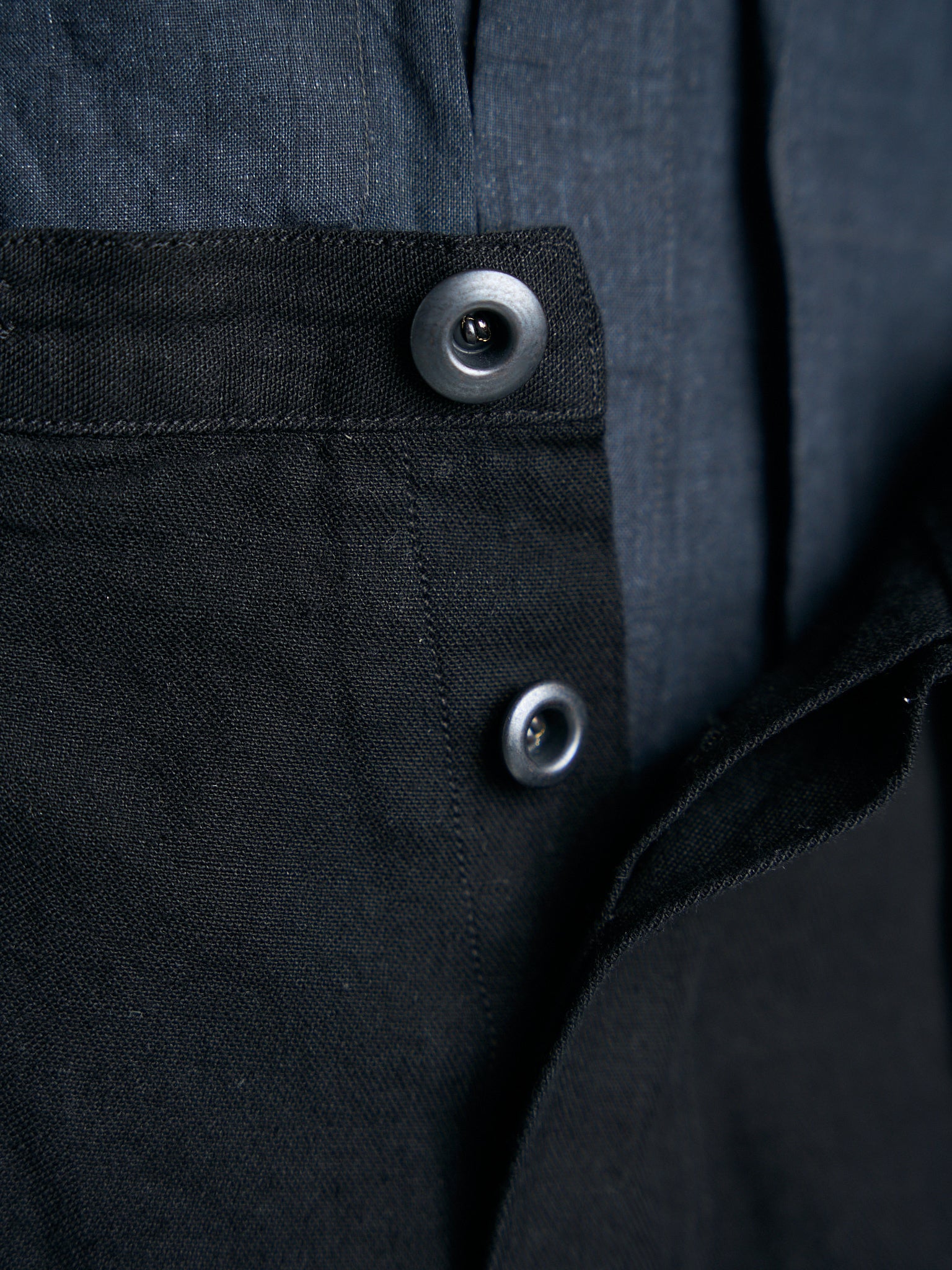 Motiv Pleat Denim Trousers Hemp Cotton Black
