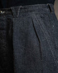Motiv Pleat Denim Trousers Donegal Denim/Char Brown