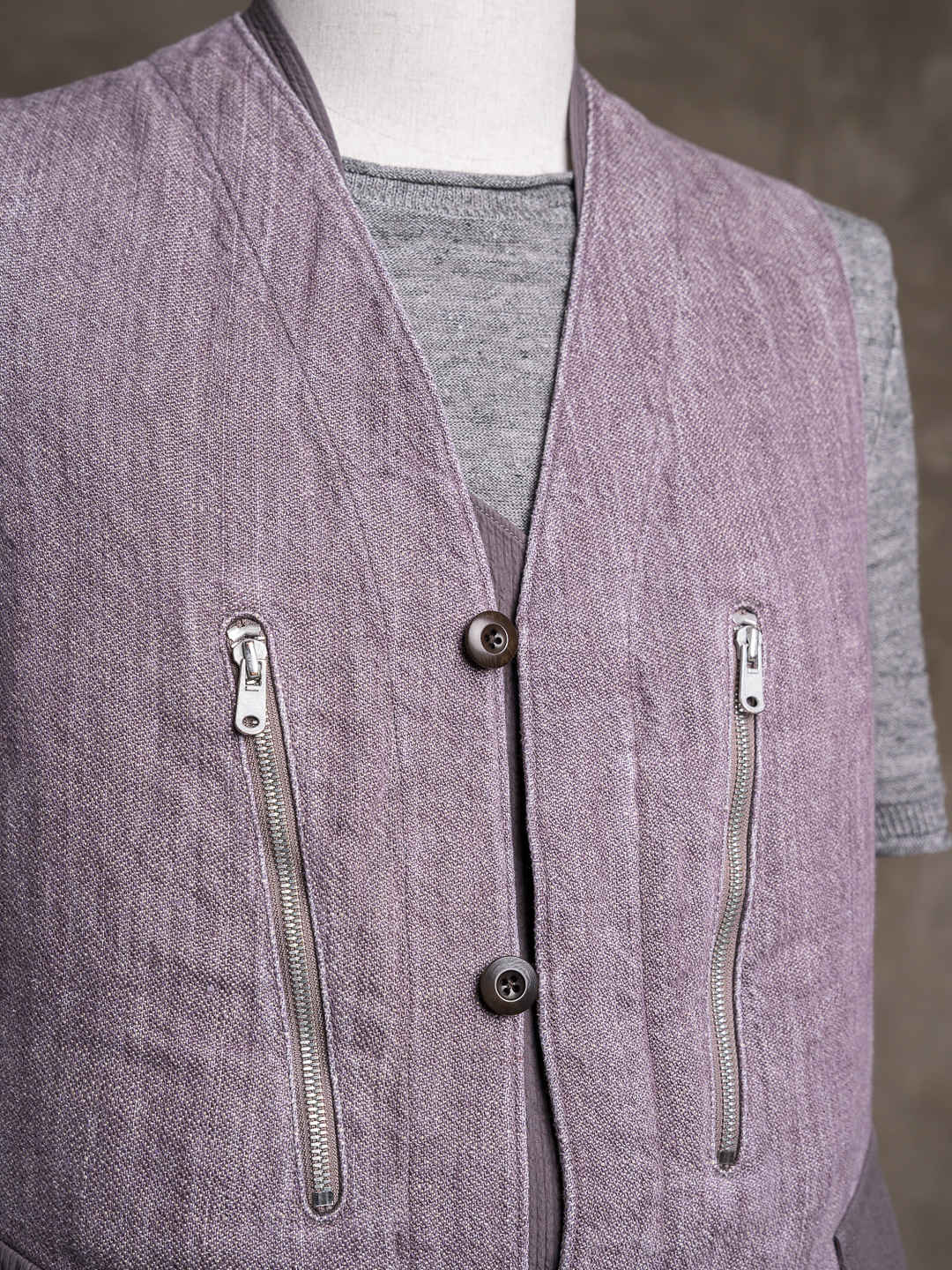 Motiv Wrapped Hunting Vest Heavy Linen Violet