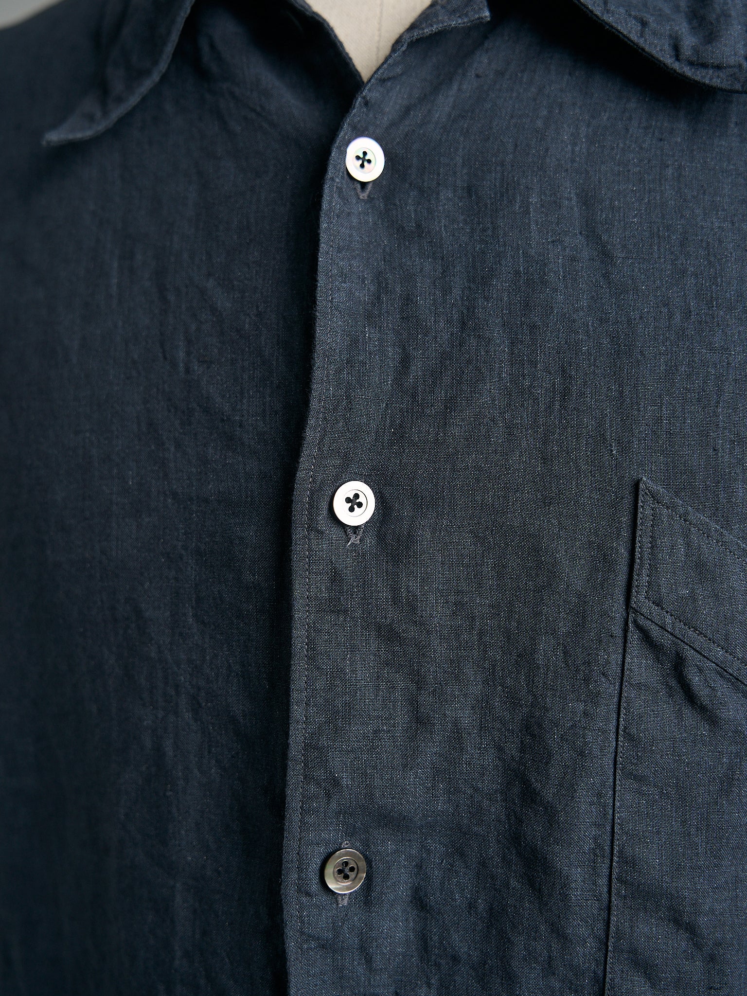 Motiv Savon Shirt Superfine Linen Asphalt