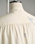 Motiv Karo Shirt Printed Silk Blue on Cream