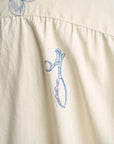 Motiv Karo Shirt Printed Silk Blue on Cream