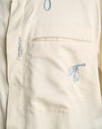 Motiv Karo Shirt Printed Silk Blue on Cream
