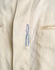 Motiv Karo Shirt Printed Silk Blue on Cream