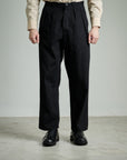 Motiv Pleat Denim Trousers Hemp Cotton Black