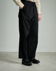 Motiv Pleat Denim Trousers Hemp Cotton Black
