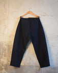 Evan Kinori Single Pleat Pant Organic Cotton Indigo/Sumi Ink