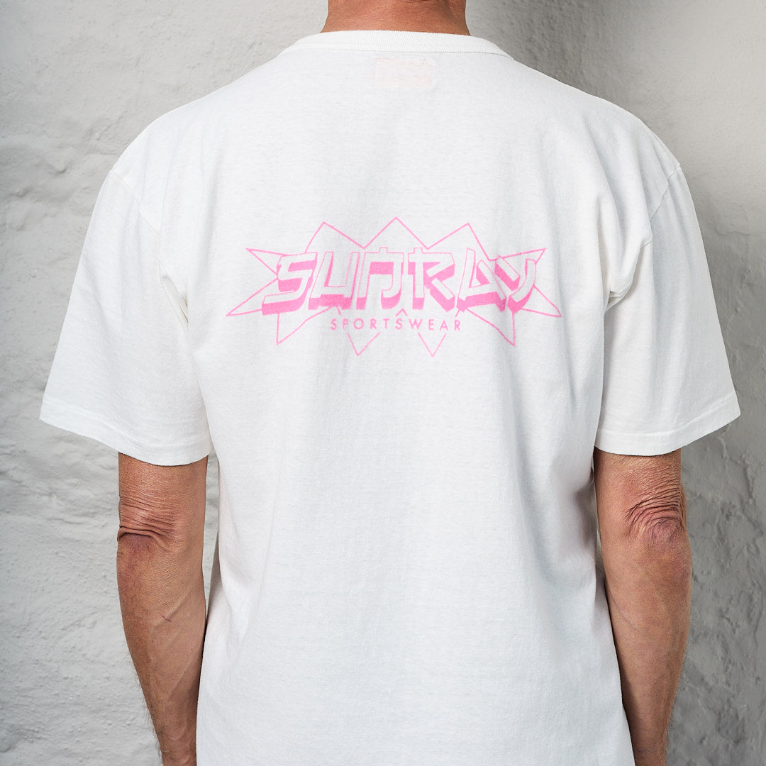 Sunray Tee Haleiwa Frokey Screen Print Off White/Pink