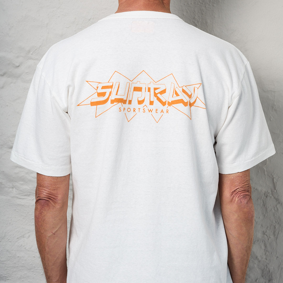 Sunray Tee Haleiwa Frokey Screen Print Off White/Orange