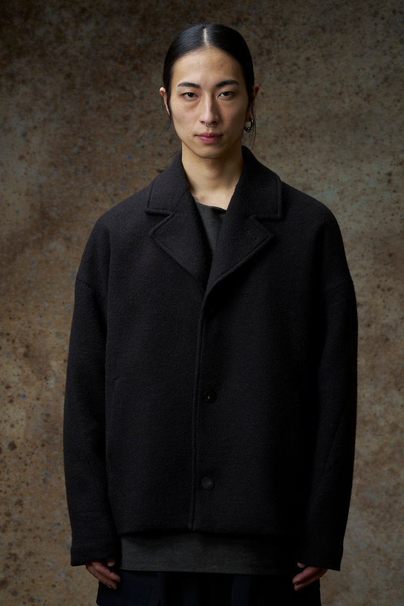 DEVOA Loose Fit Jacket Camel Wool Faded Black – Store Du Nord