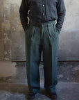 Motiv Bund Trousers Overdyed Raw French Linen Teal