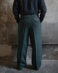 Motiv Bund Trousers Overdyed Raw French Linen Teal