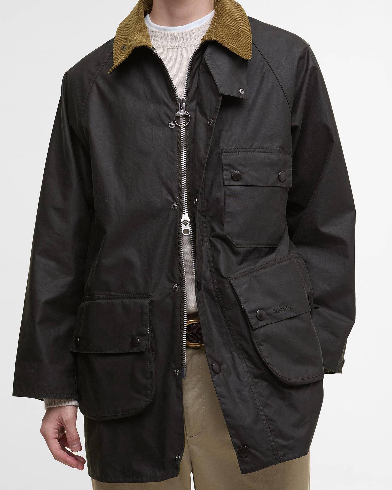 Barbour OS Solway Wax Jacket Sage