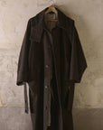 Newspeak Oversized Long Coat Thornproof Wool Dark Brown