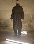 Newspeak Oversized Long Coat Thornproof Wool Dark Brown