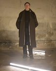 Newspeak Oversized Long Coat Thornproof Wool Dark Brown