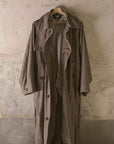Newspeak Oversized Long Coat Houndstooth Wool Khaki