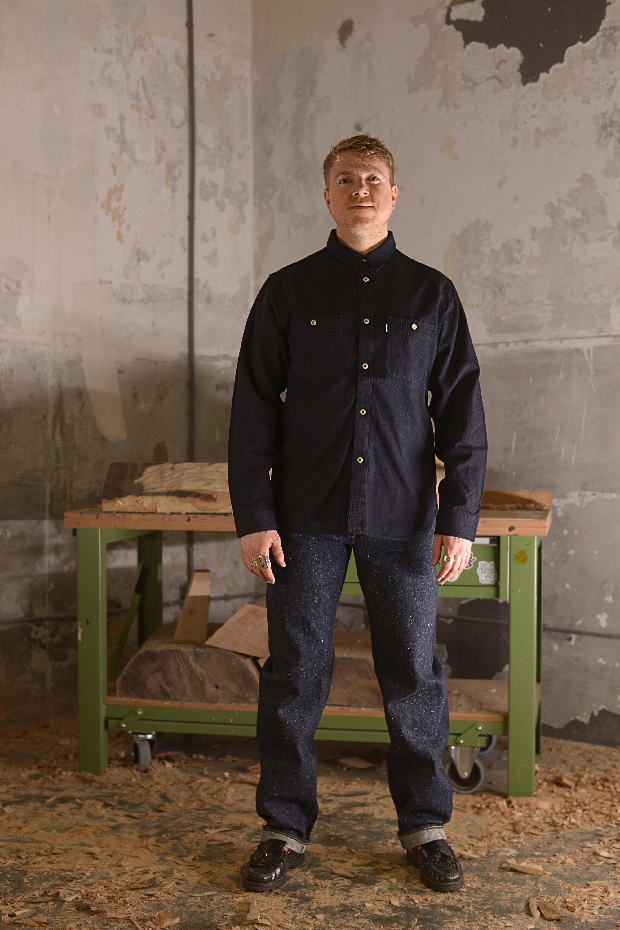 Omoto Denim 5019 Ichimatsu Denim Shirt 8oz.