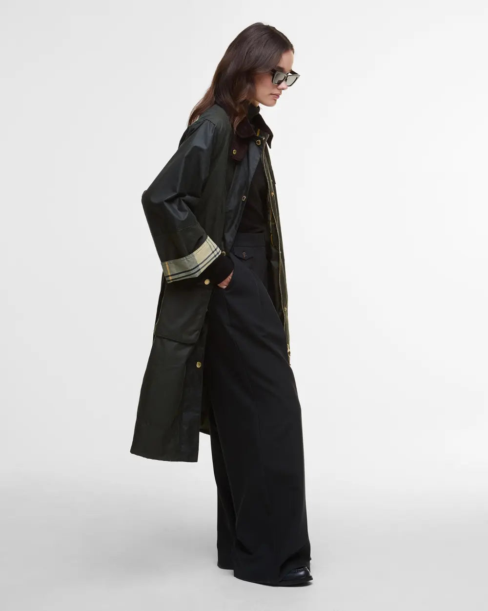 Barbour Women Milda Waxed Trench Coat Fern/Sage/Ancient