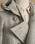 Motiv Mandarin Coat Undyed Wool Gray/Ecru