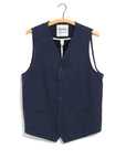 HG Knud Casual Waistcoat Navy Slub
